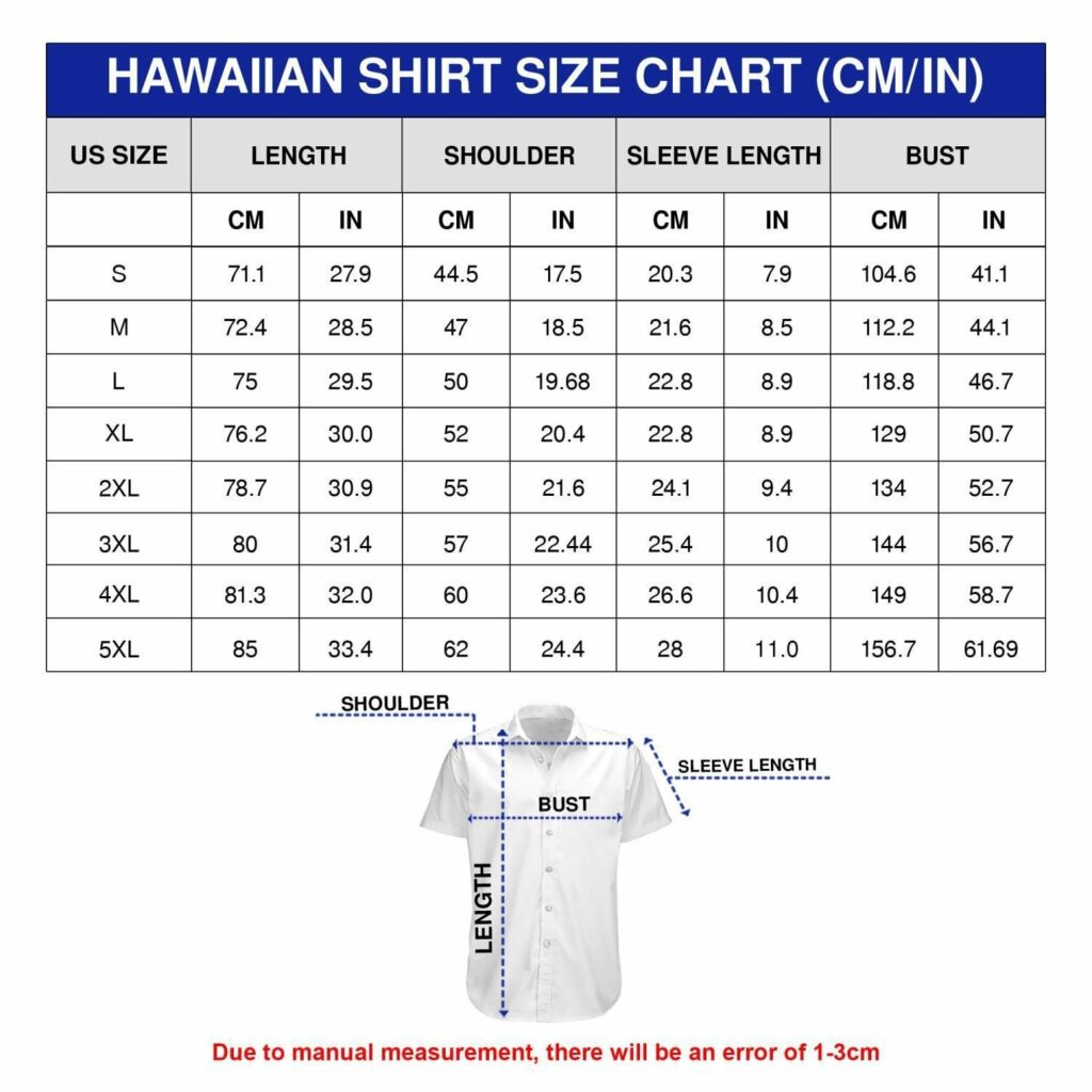 Hawaiian Shirt Size Chart