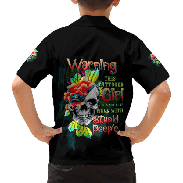 Warning This Tattooed Girl Flower Hawaiian Shirt 6.jpg