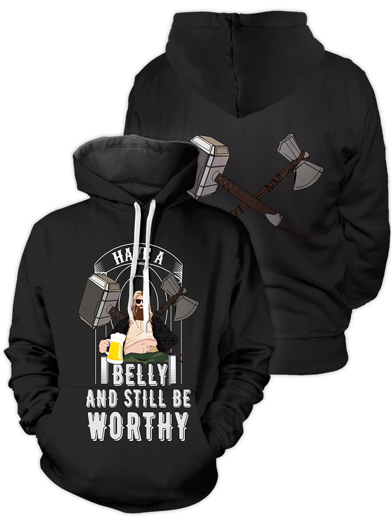 Beer Belly Thor Unisex Pullover Hoodie 1