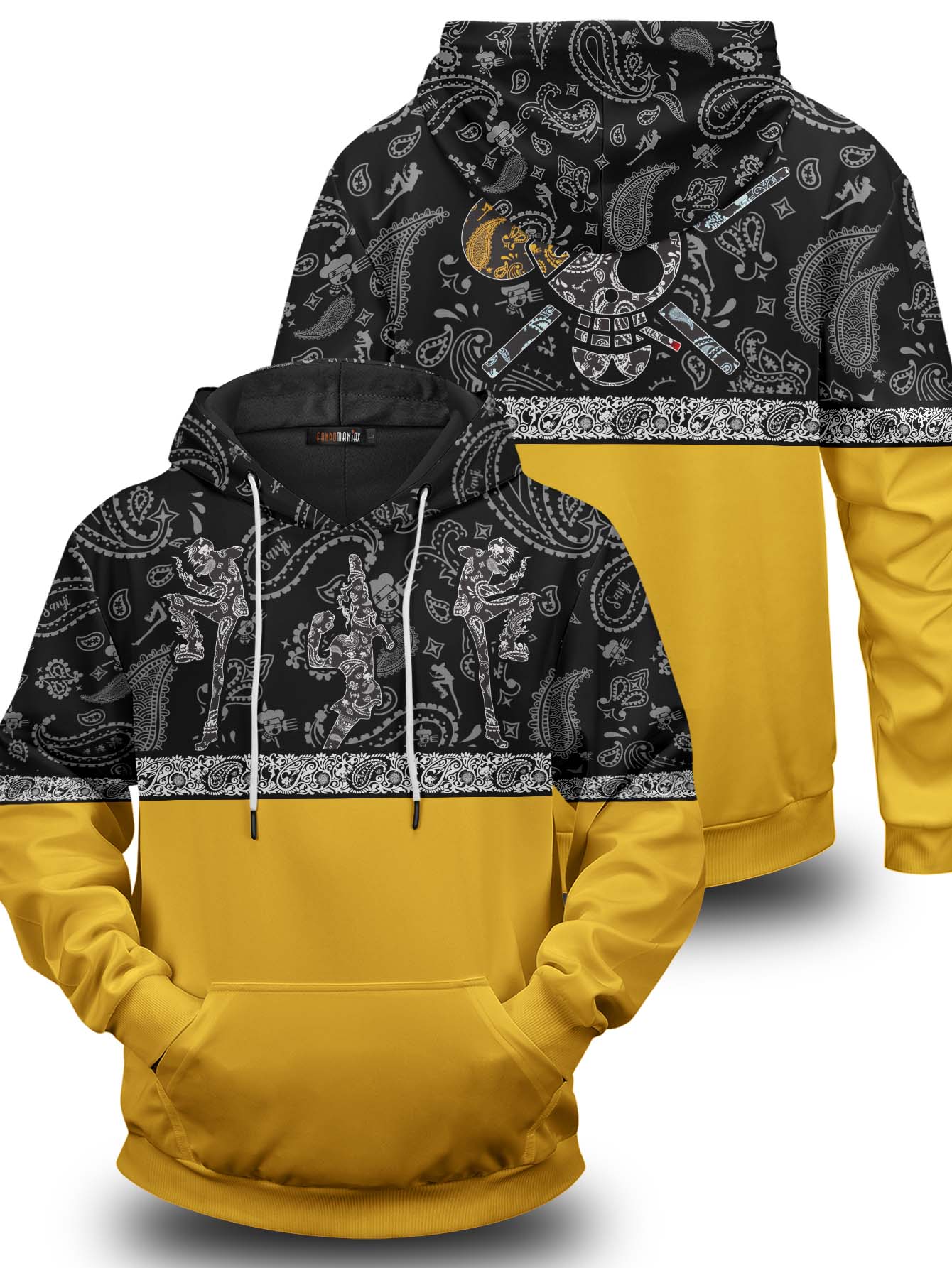 Black Leg Paisley Unisex Pullover Hoodie 1