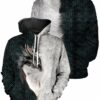 Dragon and Wolf Unisex Pullover Hoodie 1