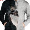 Dragon and Wolf Unisex Pullover Hoodie 3