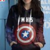 His Her Captain America Shield Couple Unisex Pullover Hoodie 3