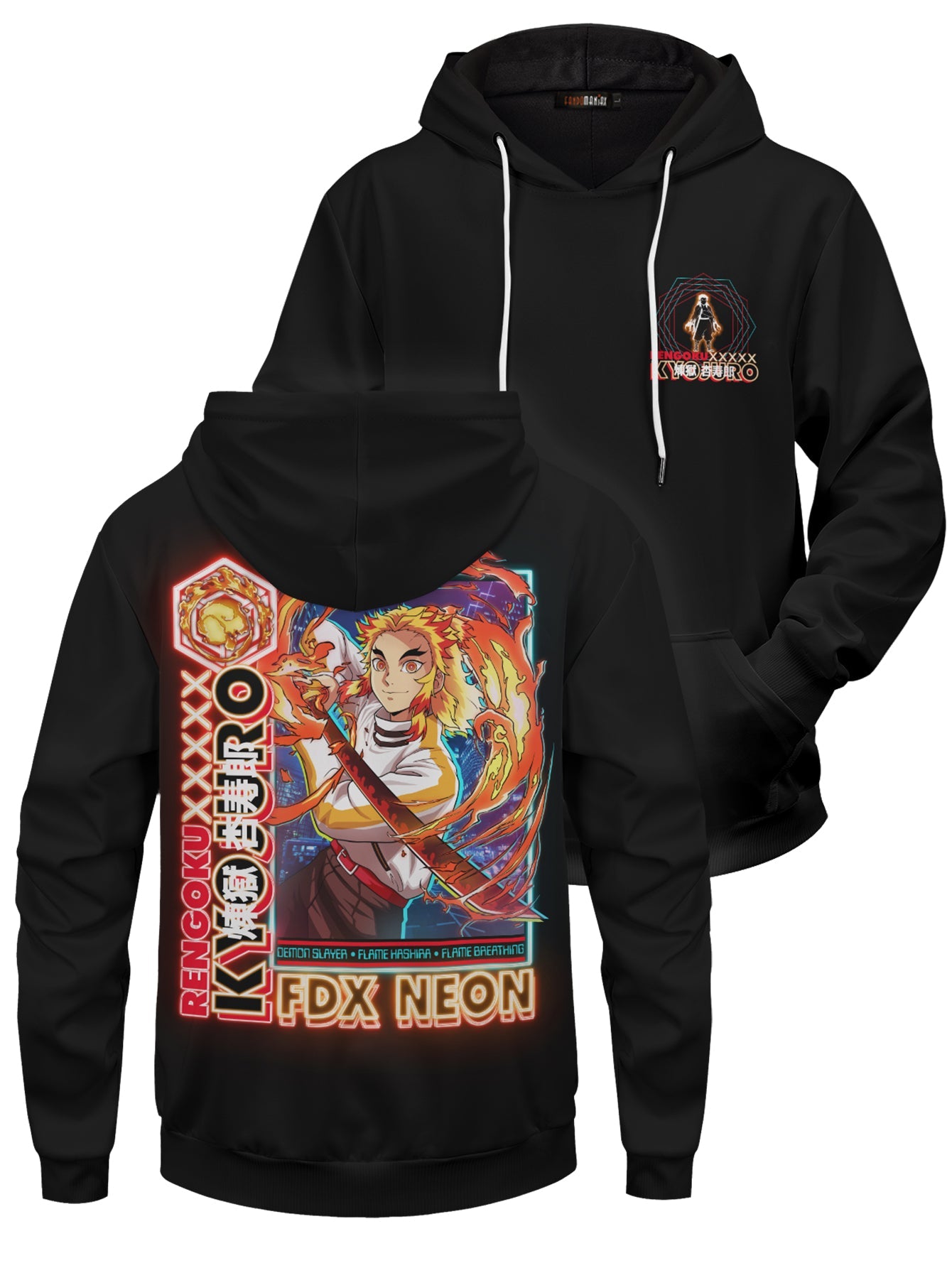 Kyojuro Neon Unisex Pullover Hoodie 1