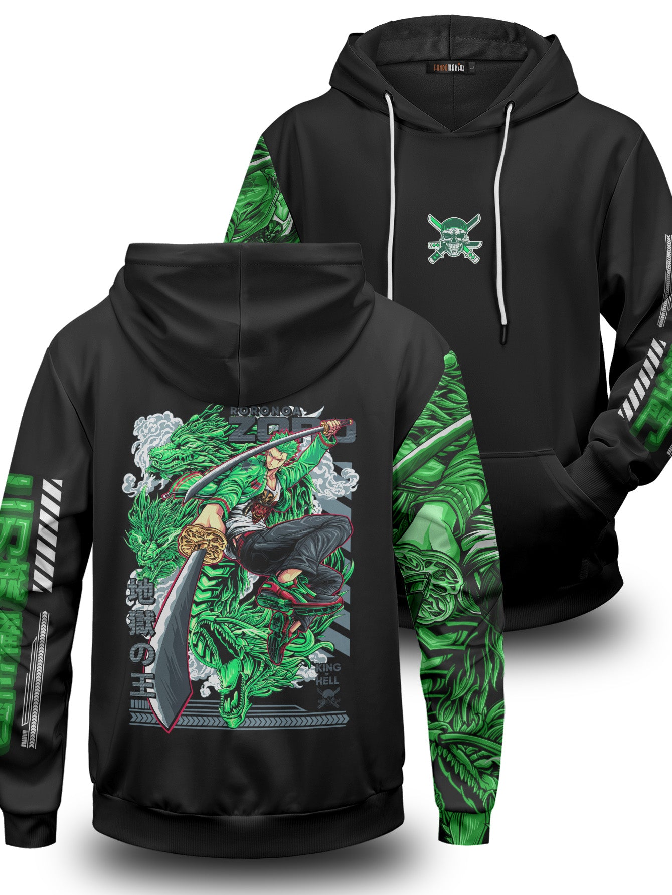 Nitoryu Zoro Urban Unisex Pullover Hoodie 1