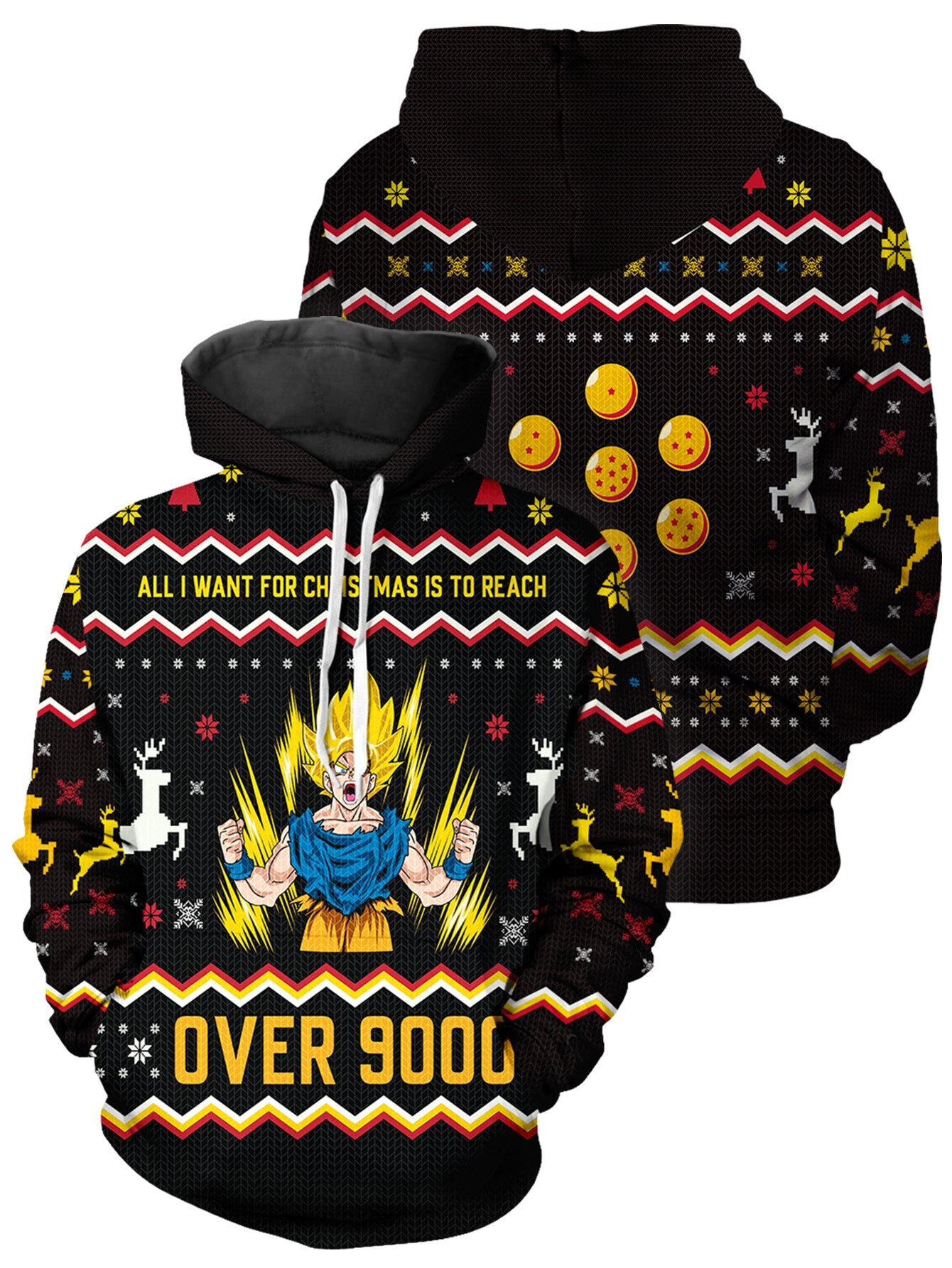 Over 9000 Christmas Unisex Pullover Hoodie 1