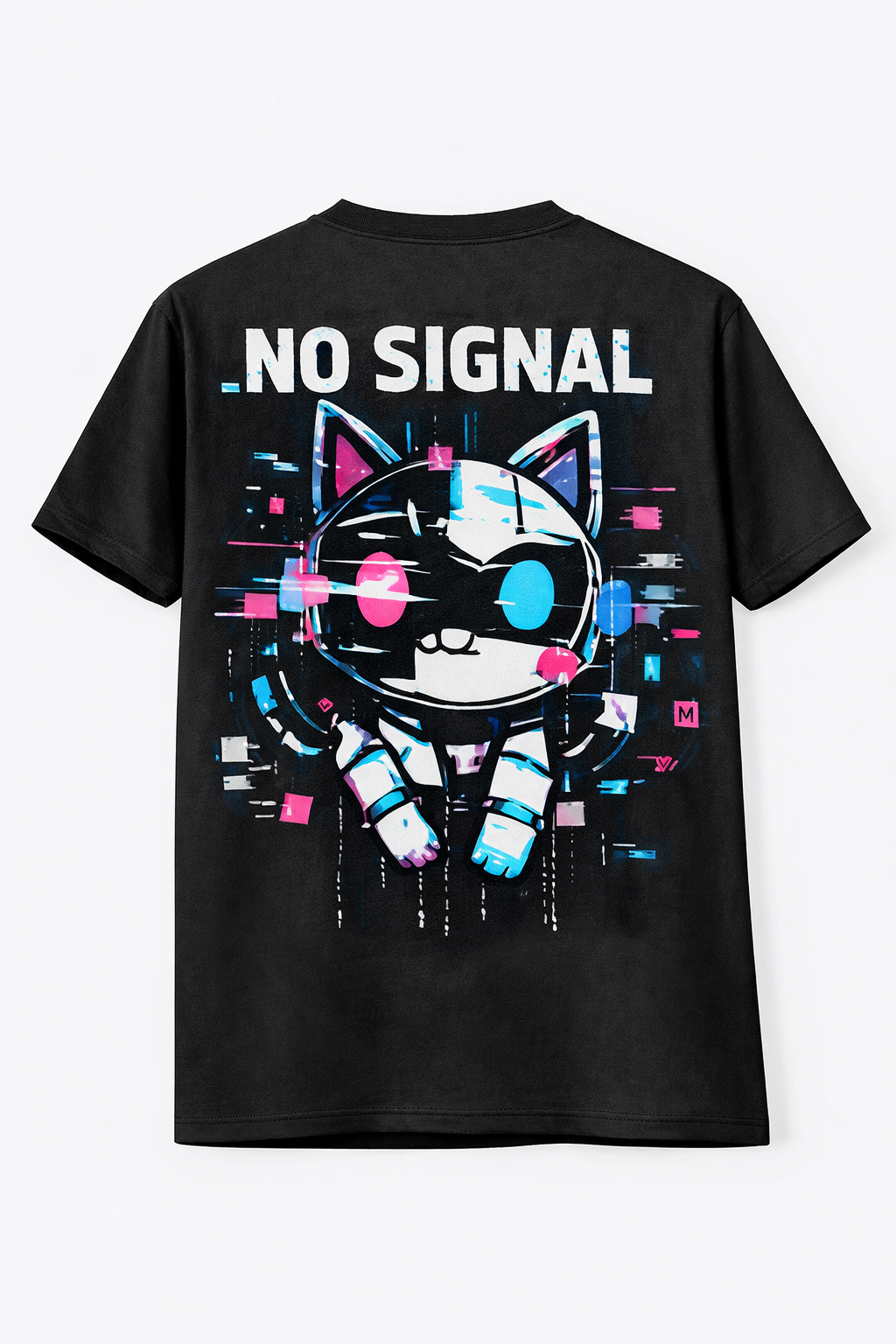 No Signal Cyber Cat T Shirt 1