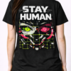 Stay Human Cyberpunk Graphic T Shirt 4