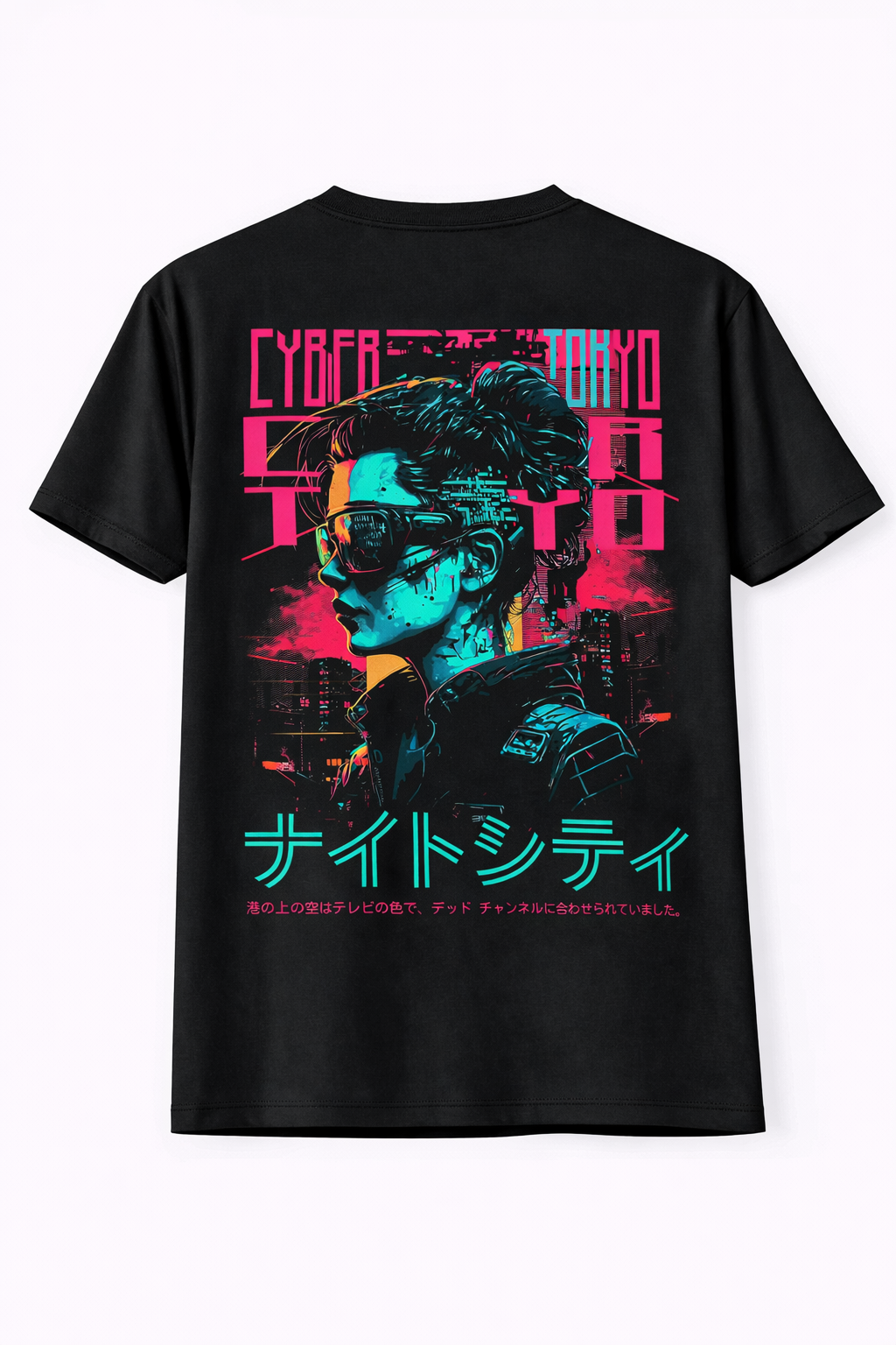 Tokyo Cyberpunk Portrait Graphic Tee 1